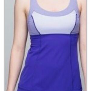 Lululemon Run Ta Ta Topper Tank Size 10 Purple drawstring